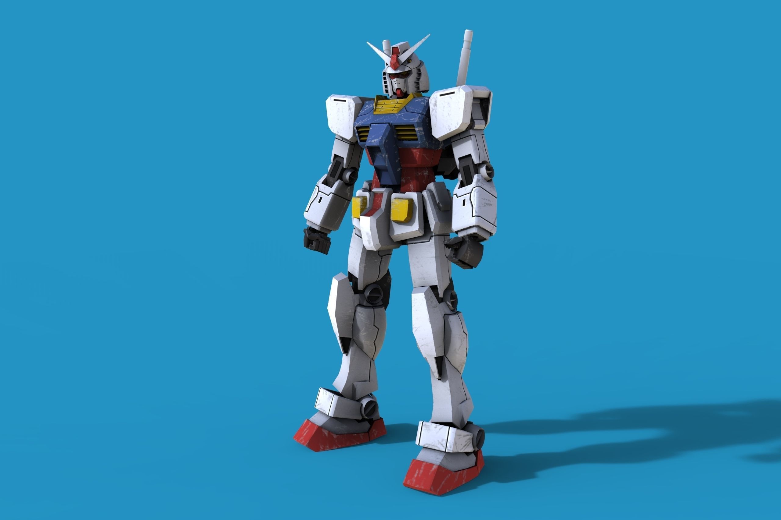 Gundam RX-78 Low-poly 3D model_4