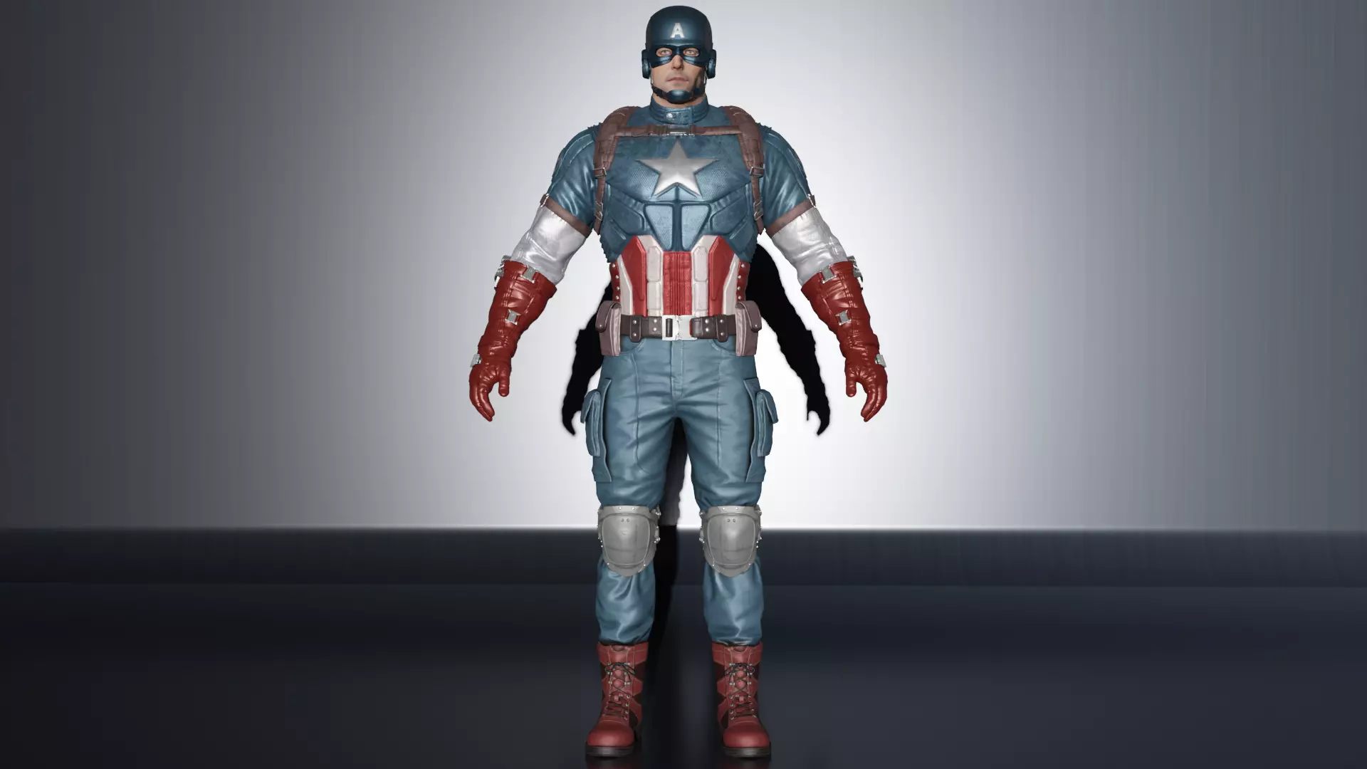 Captain America Classic Low-poly 3D model