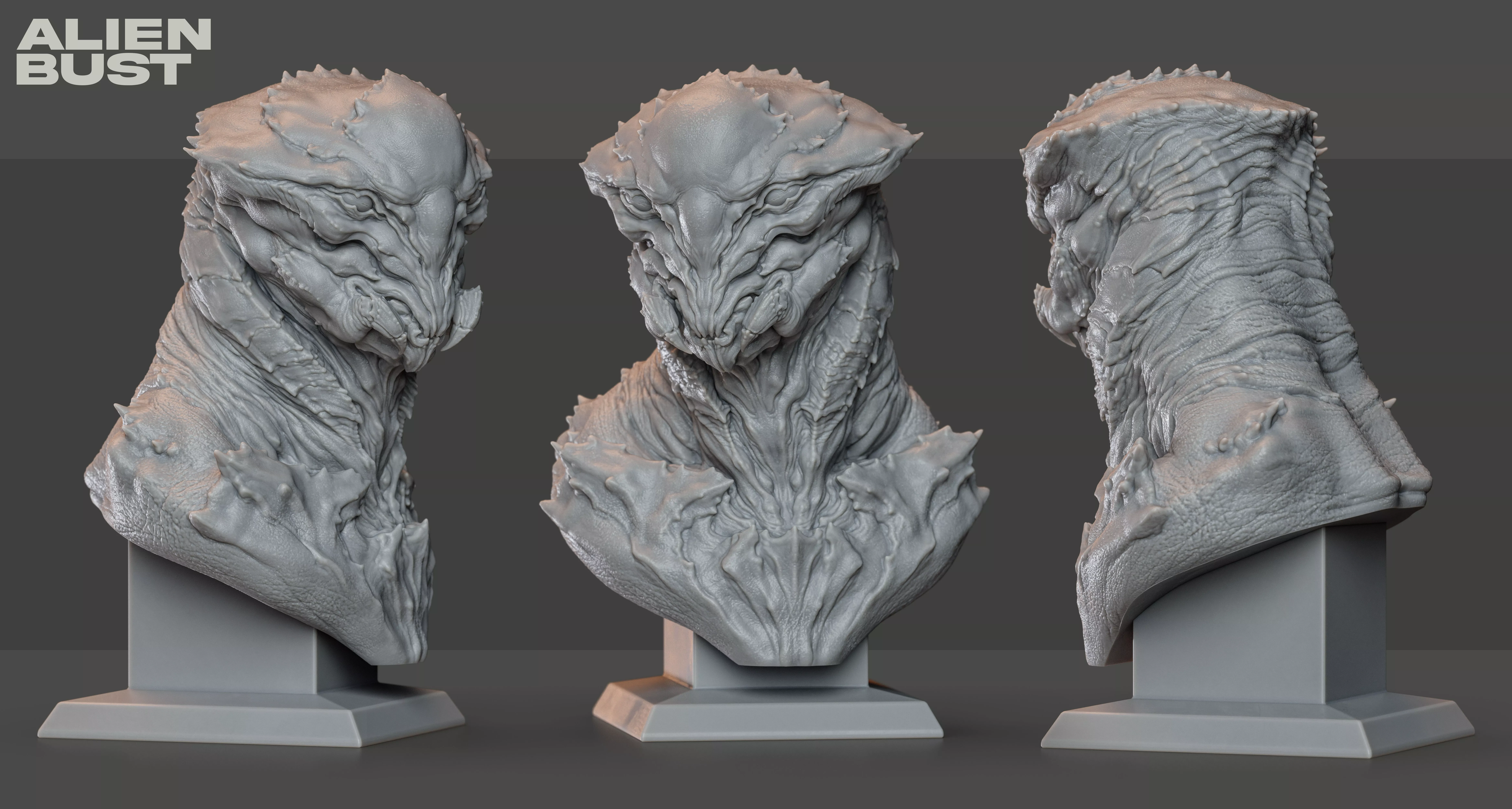 Alien Bust for 3D printing 3D print model