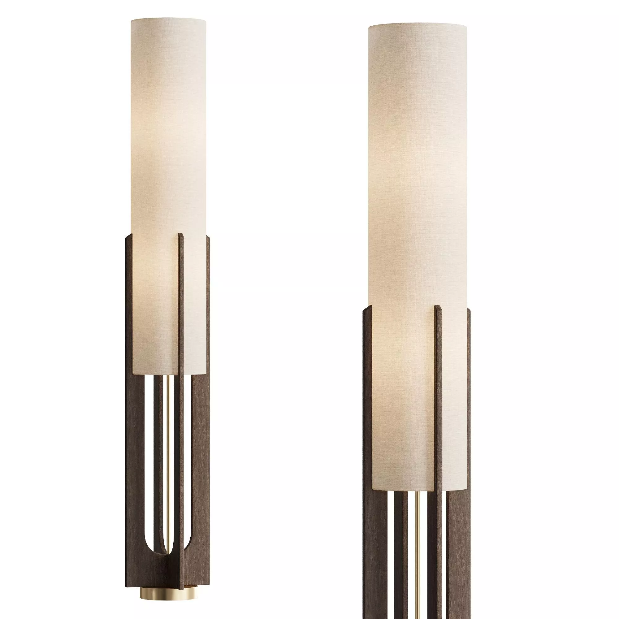 Mael Floor Lamps Warm Gold 3D model