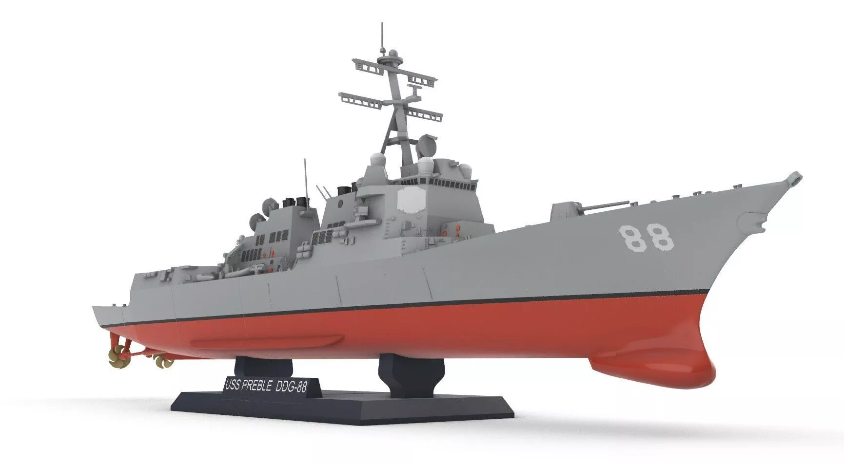 USS PREBLE DDG-88 Arleigh Burke-class 3D print model