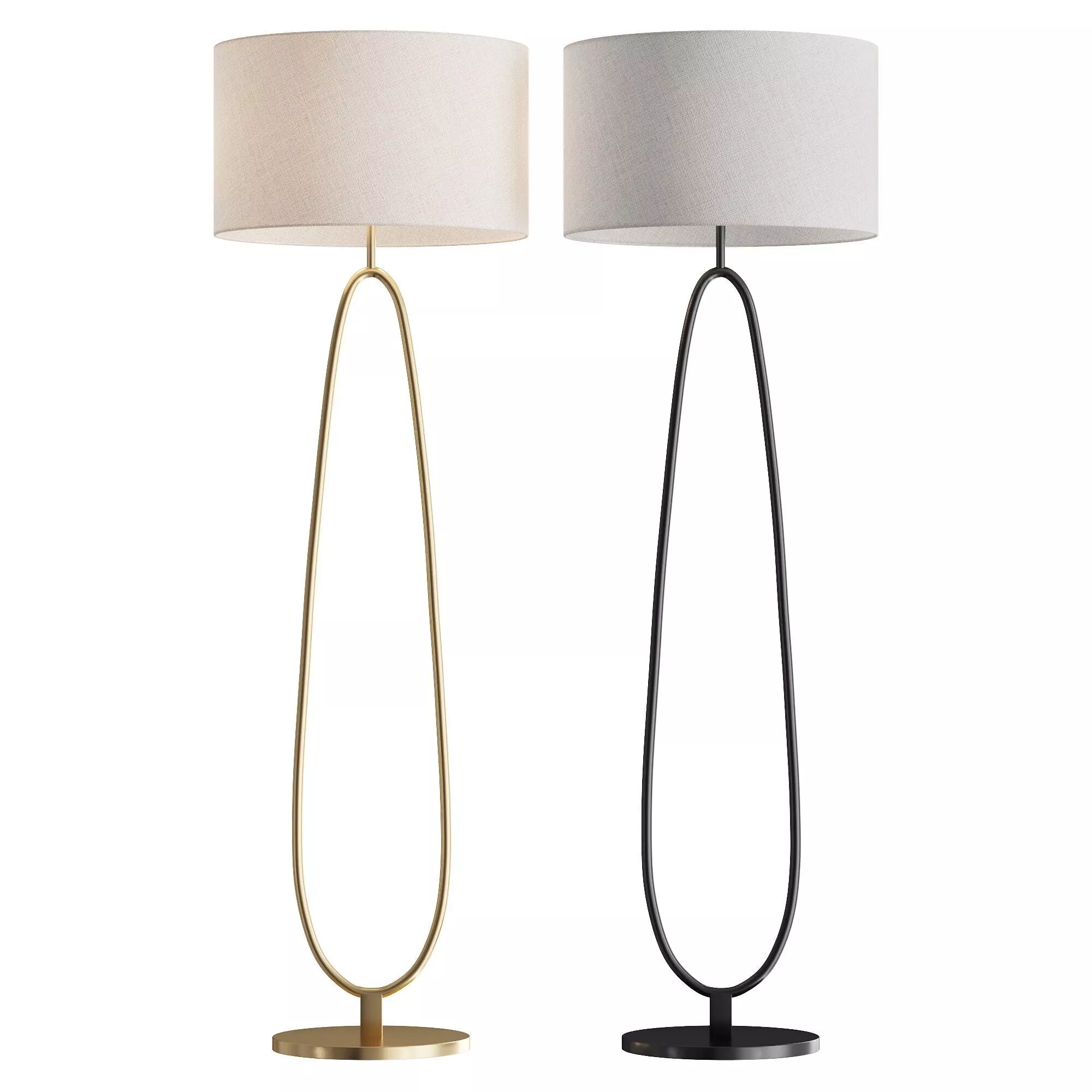 Uttermost Tordin Antique Brass Metal Floor Lamp 3D model