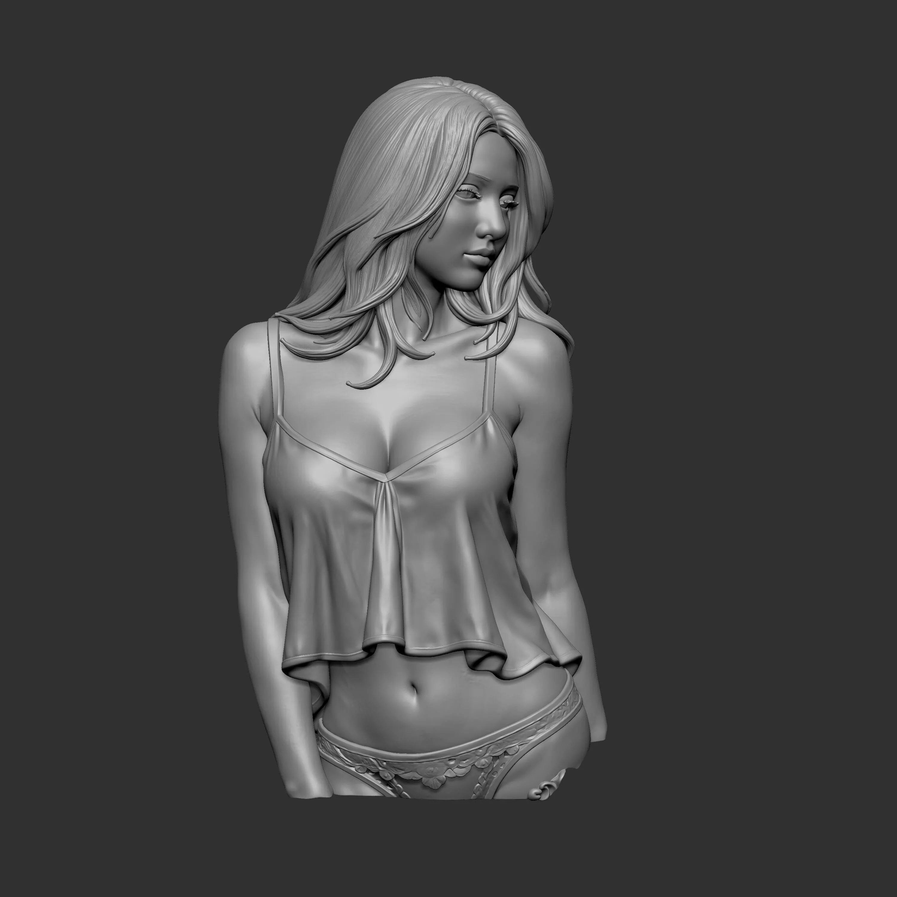 digital 3D sculpt of a female bust 3D print model