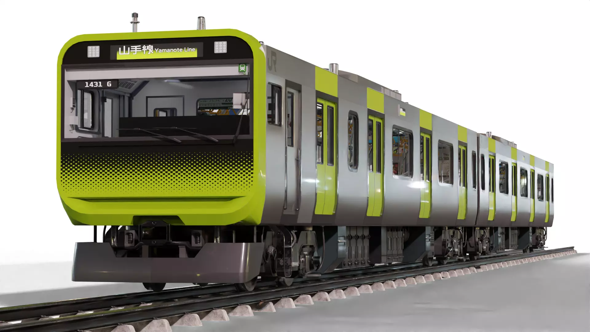Japanese Train Interior Exterior Yamanote Line 3D model