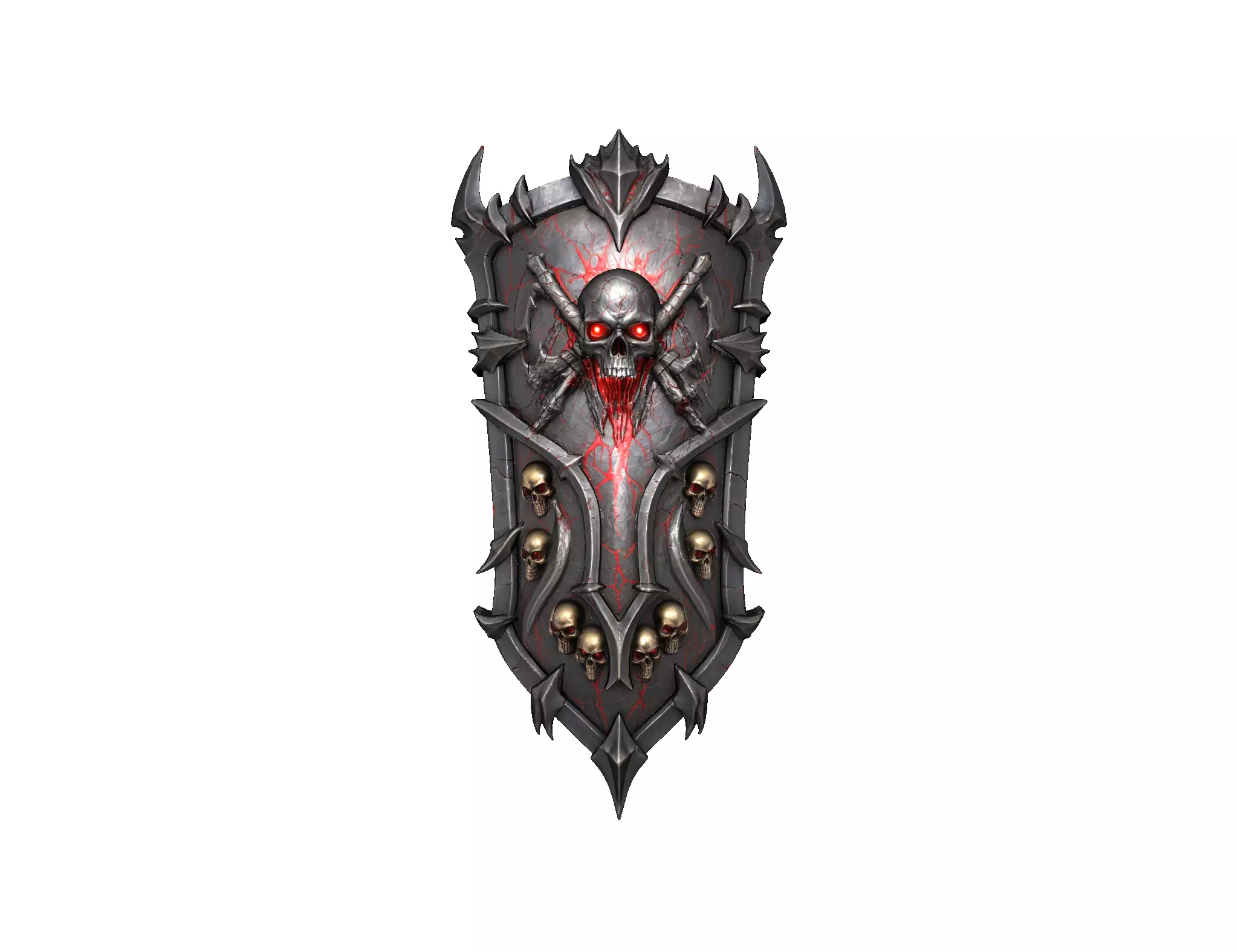 Crimson Skull Shield 3D model