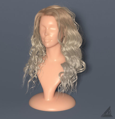 Blondie curly hair in Vray render and alembic hair in ue 4 25 3D model