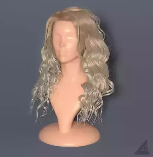 Blondie curly hair in Vray render and alembic hair in ue 4 25 3D model