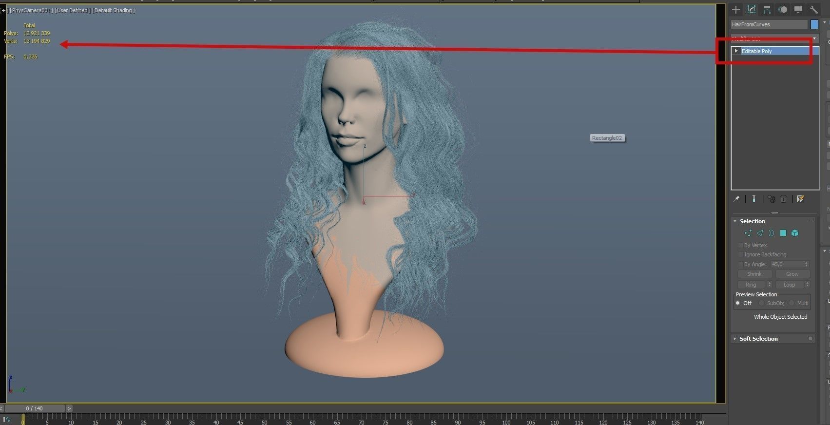 Blondie curly hair in Vray render and alembic hair in ue 4 25 3D model_11