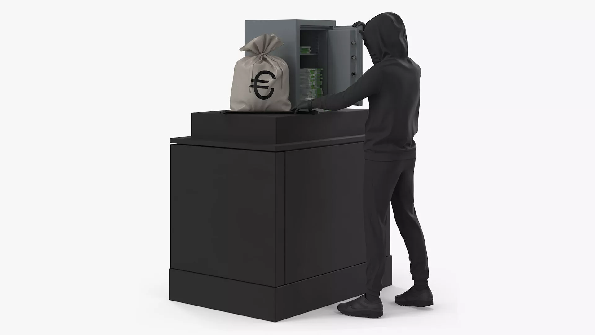 Thief Robbing Safe 3D model