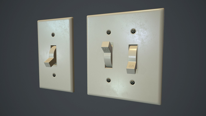 Light Switch PBR Game Ready Low-poly 3D model