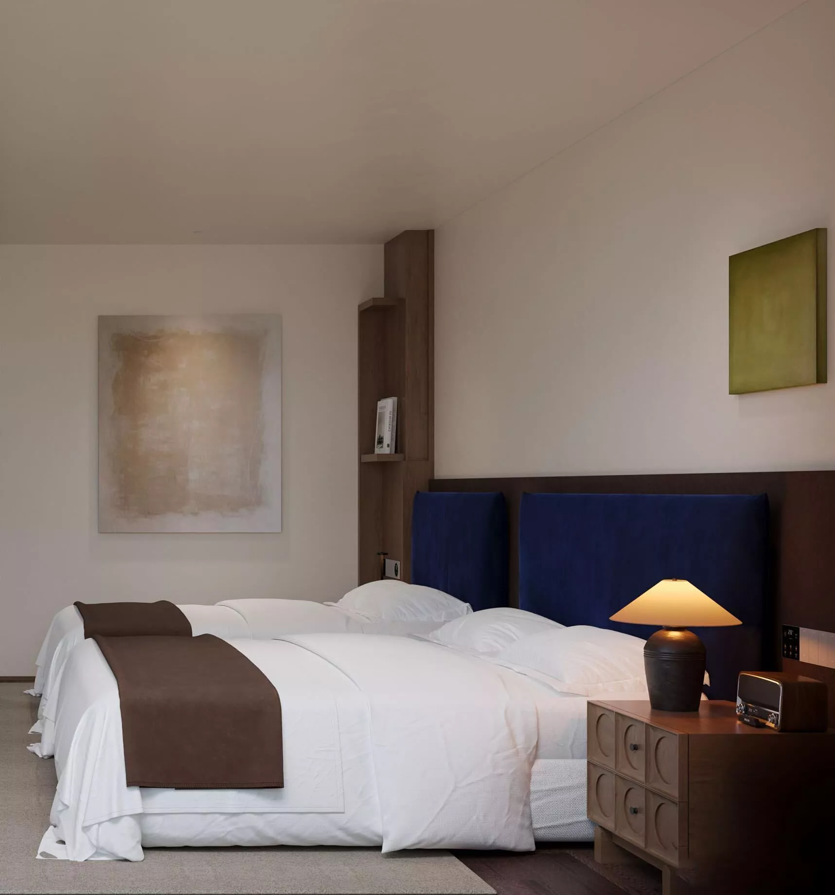 Modern Twin Bedroom Interior 3D model