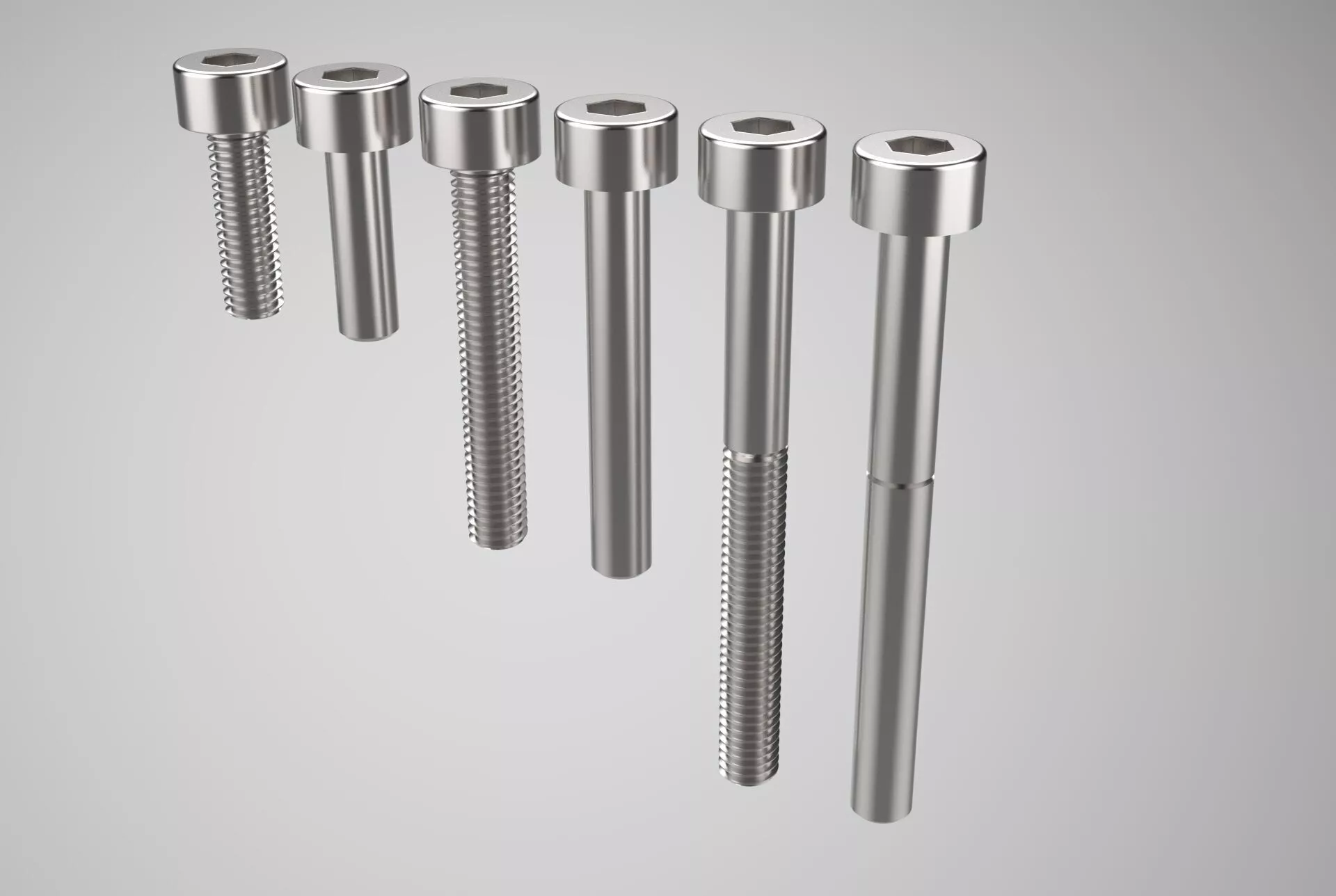 DIN 912 M3 Hex Socket Cap Screw Collection 3D model