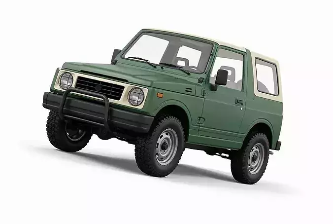 Vintage Off-Road Compact SUV 3D Render Low-poly 3D model 5