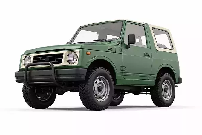 Vintage Off-Road Compact SUV 3D Render Low-poly 3D model 6
