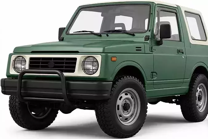 Vintage Off-Road Compact SUV 3D Render Low-poly 3D model