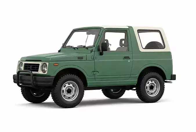 Vintage Off-Road Compact SUV 3D Render Low-poly 3D model 7