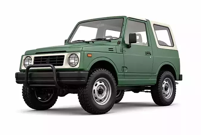 Vintage Off-Road Compact SUV 3D Render Low-poly 3D model 4
