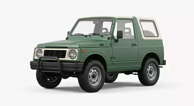 Vintage Off-Road Compact SUV 3D Render Low-poly 3D model 3