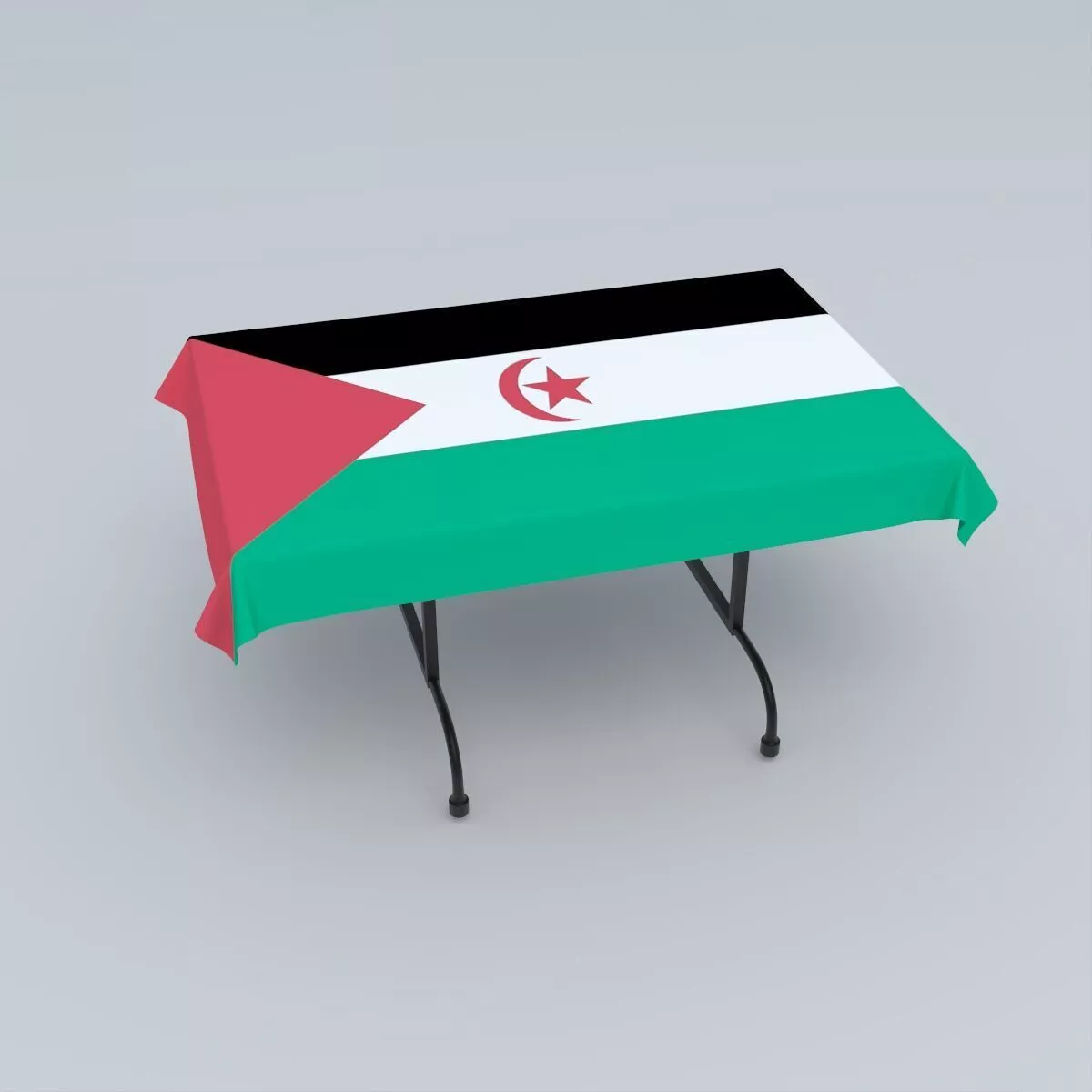 Flag of the Sahrawi Arab Democratic Republic 3D model