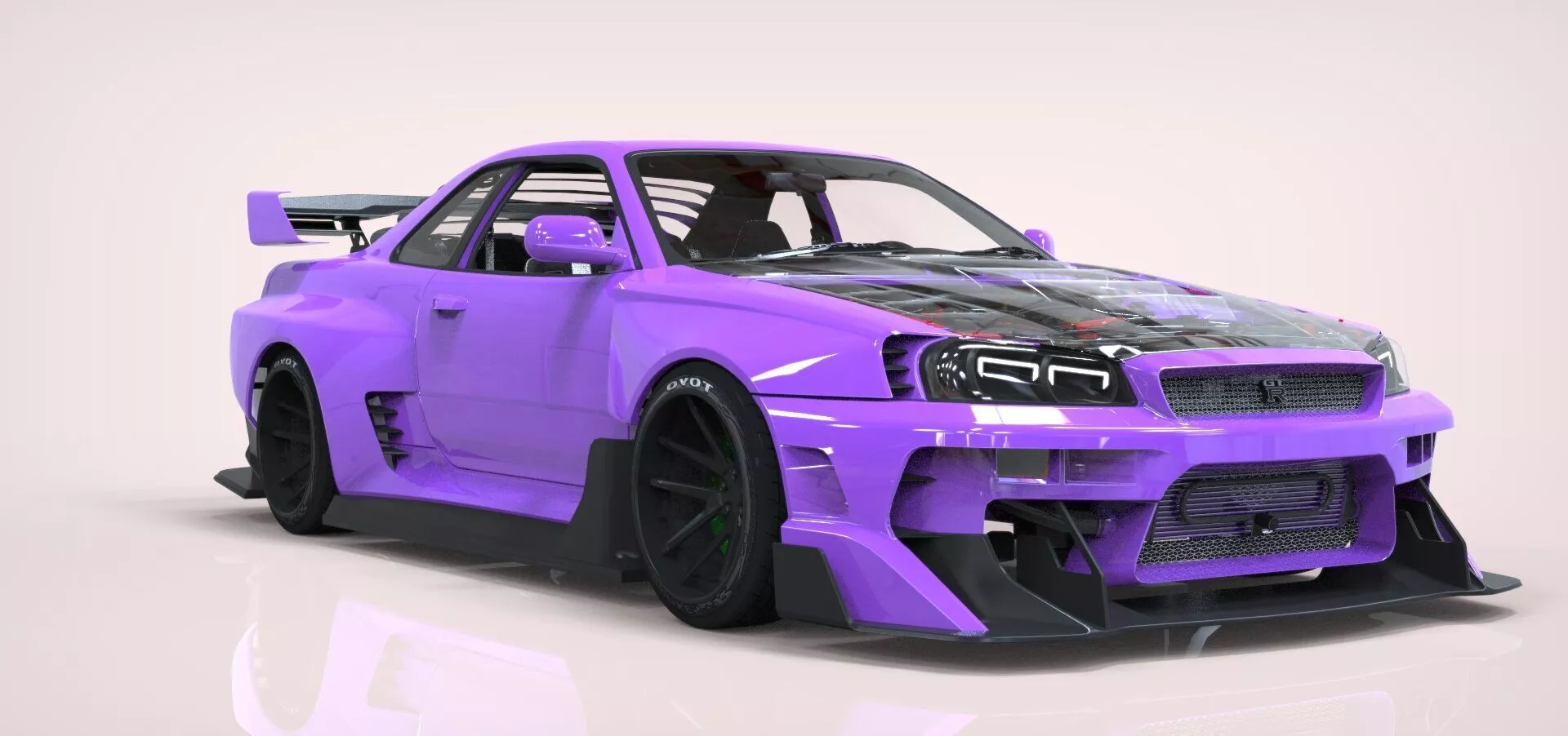 NISSAN GTR34 DRIFT Low-poly 3D model