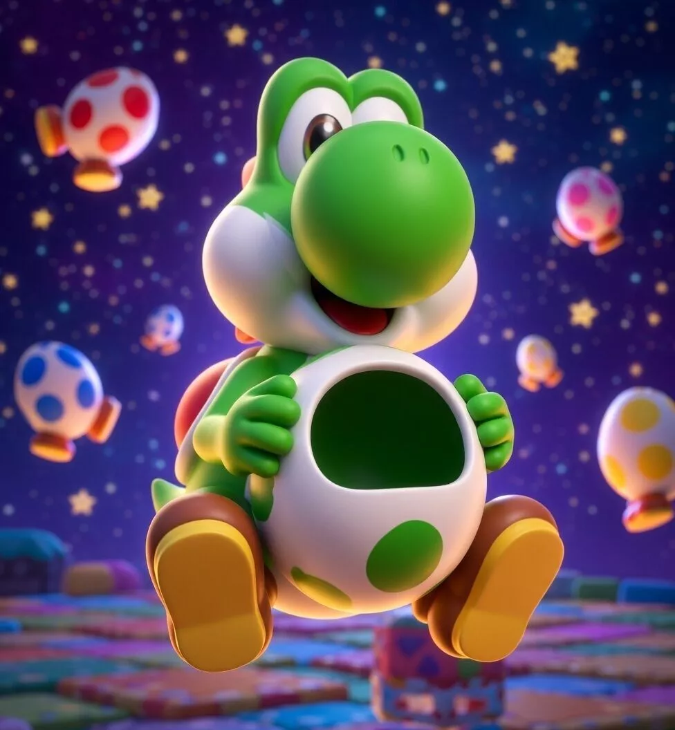 Yoshi Popcorn Bowl - Egg Popcorn Container 3D print model