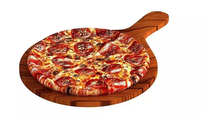 Delicious pepperoni pizza culinary 3D model