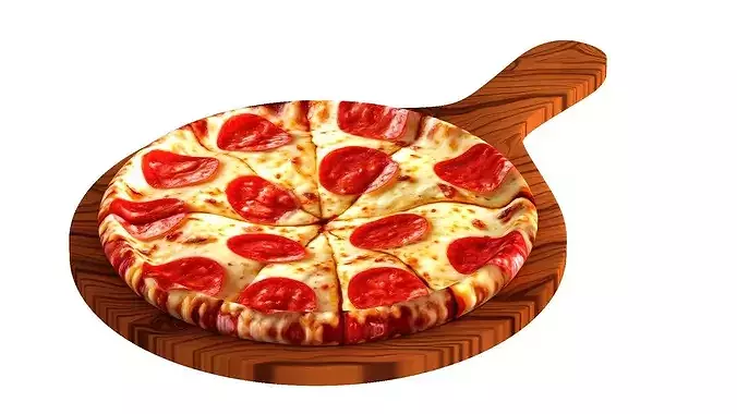 Delicious pepperoni pizza 3D model