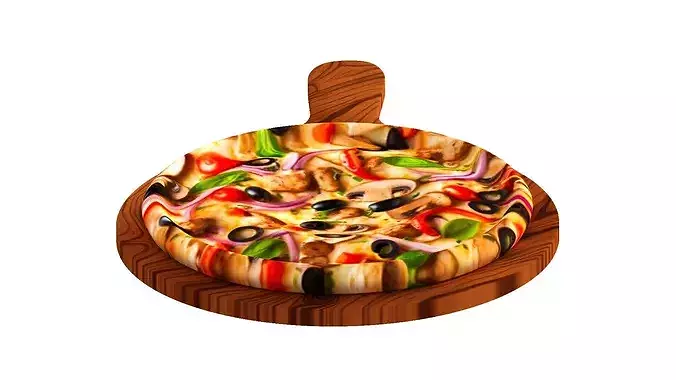 Delicious Hawaiian Pizza 3D model 5