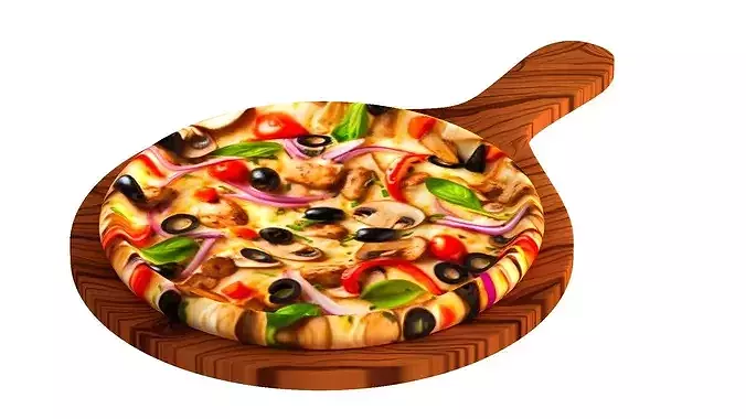 Delicious Hawaiian Pizza 3D model