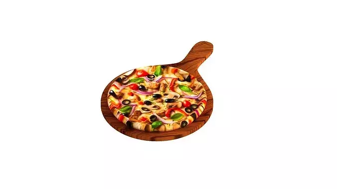 Delicious Hawaiian Pizza 3D model 3
