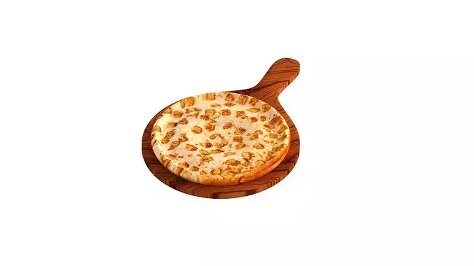 Chicken Tikka Pizza 3D model 6