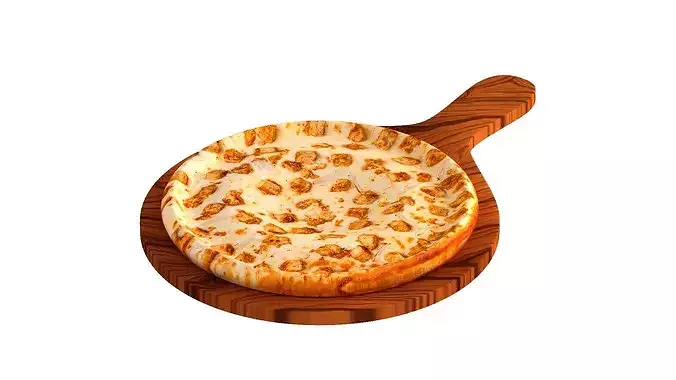 Chicken Tikka Pizza 3D model 2