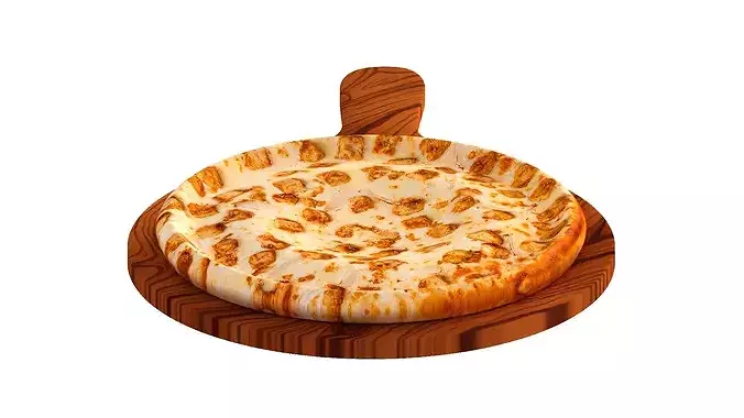 Chicken Tikka Pizza 3D model 4