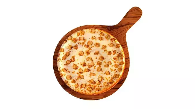 Chicken Tikka Pizza 3D model 5