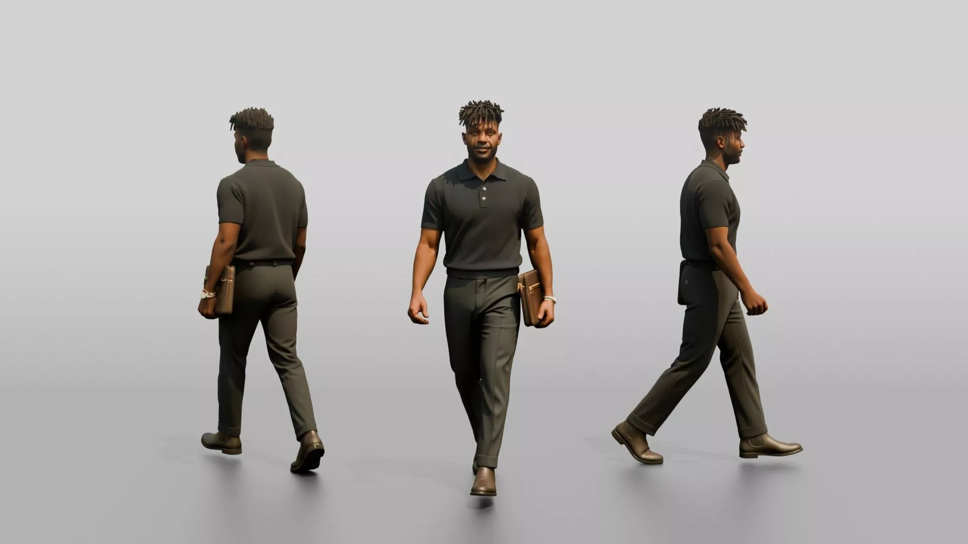 Office Worker Walking with a Folder 3D model