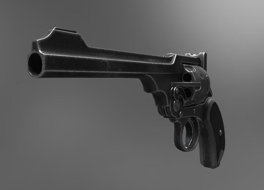 Webley Revolver Low-poly 3D model_5