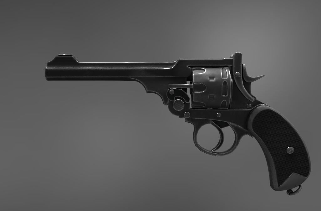 Webley Revolver Low-poly 3D model_2