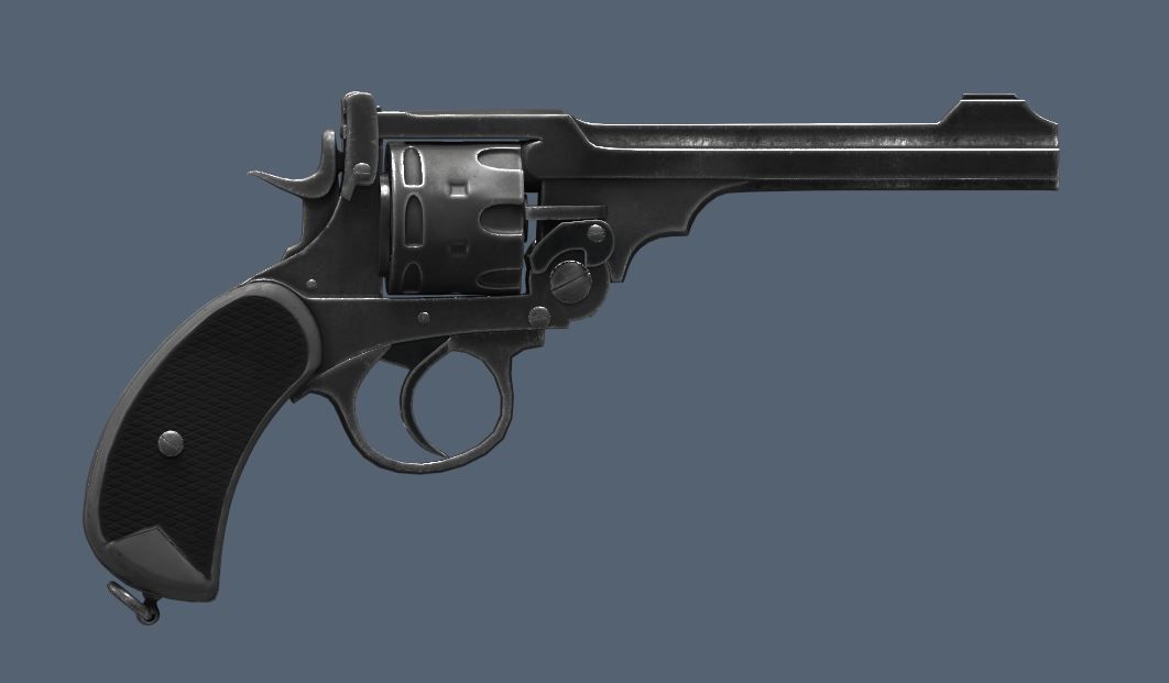 Webley Revolver Low-poly 3D model_1