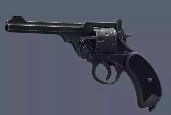 Webley Revolver  Low-poly 3D model