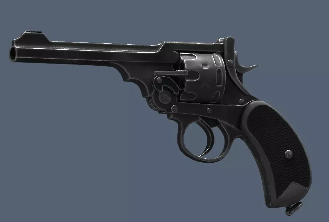 Webley Revolver Low-poly 3D model_0