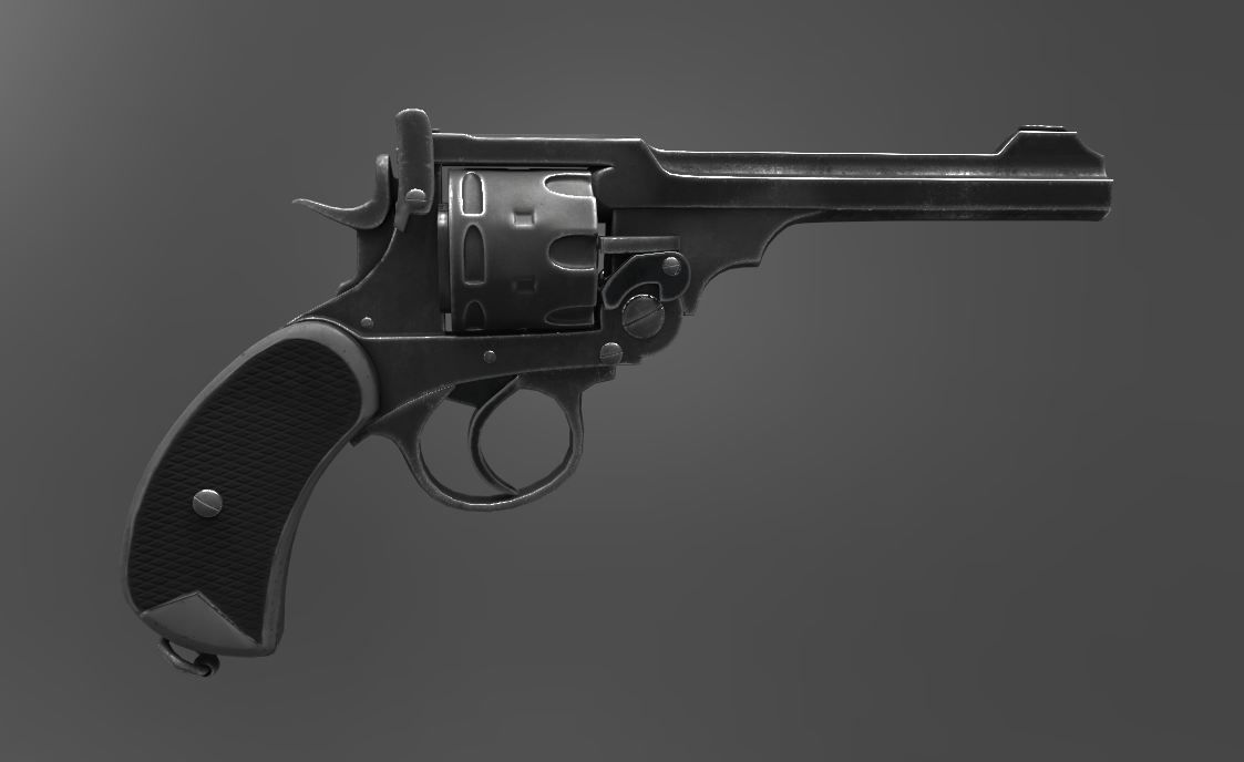 Webley Revolver Low-poly 3D model_4
