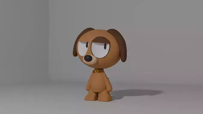 Cute Stylized Cartoon Dog Character 3D Printable Figure