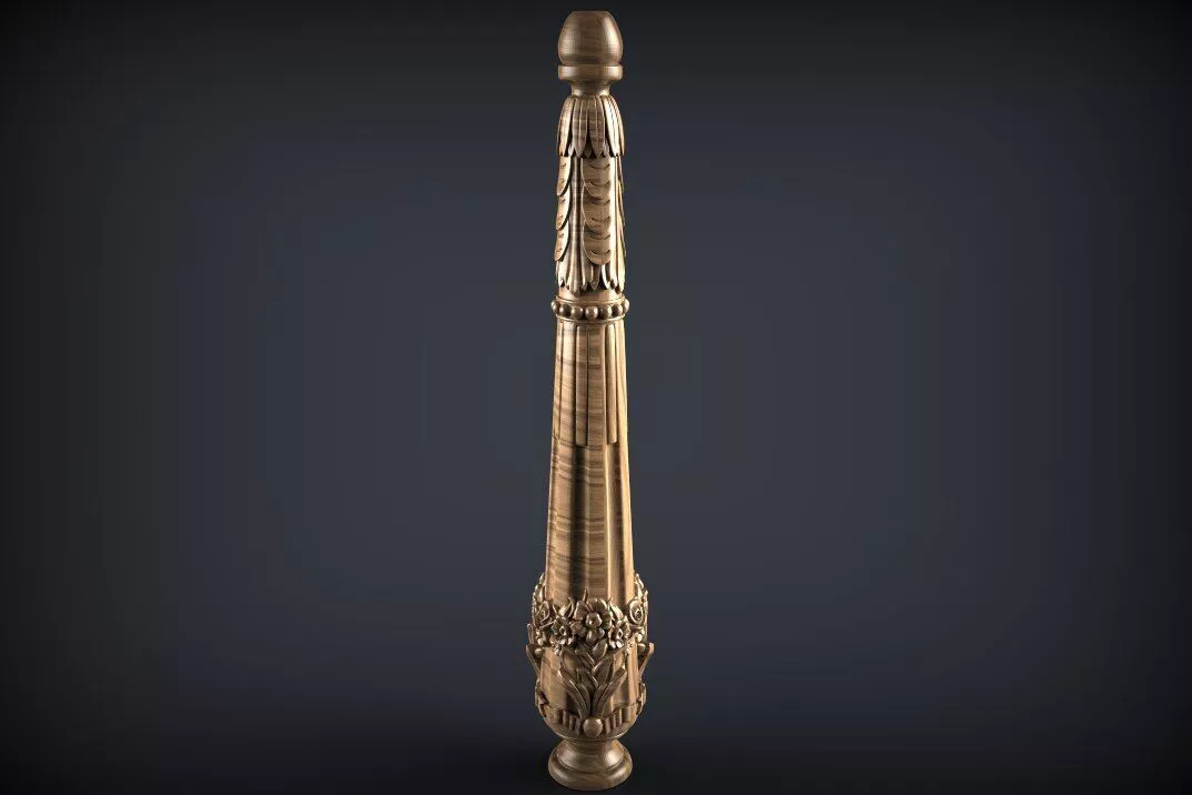 Acanthus Floral Baluster STL 3D model