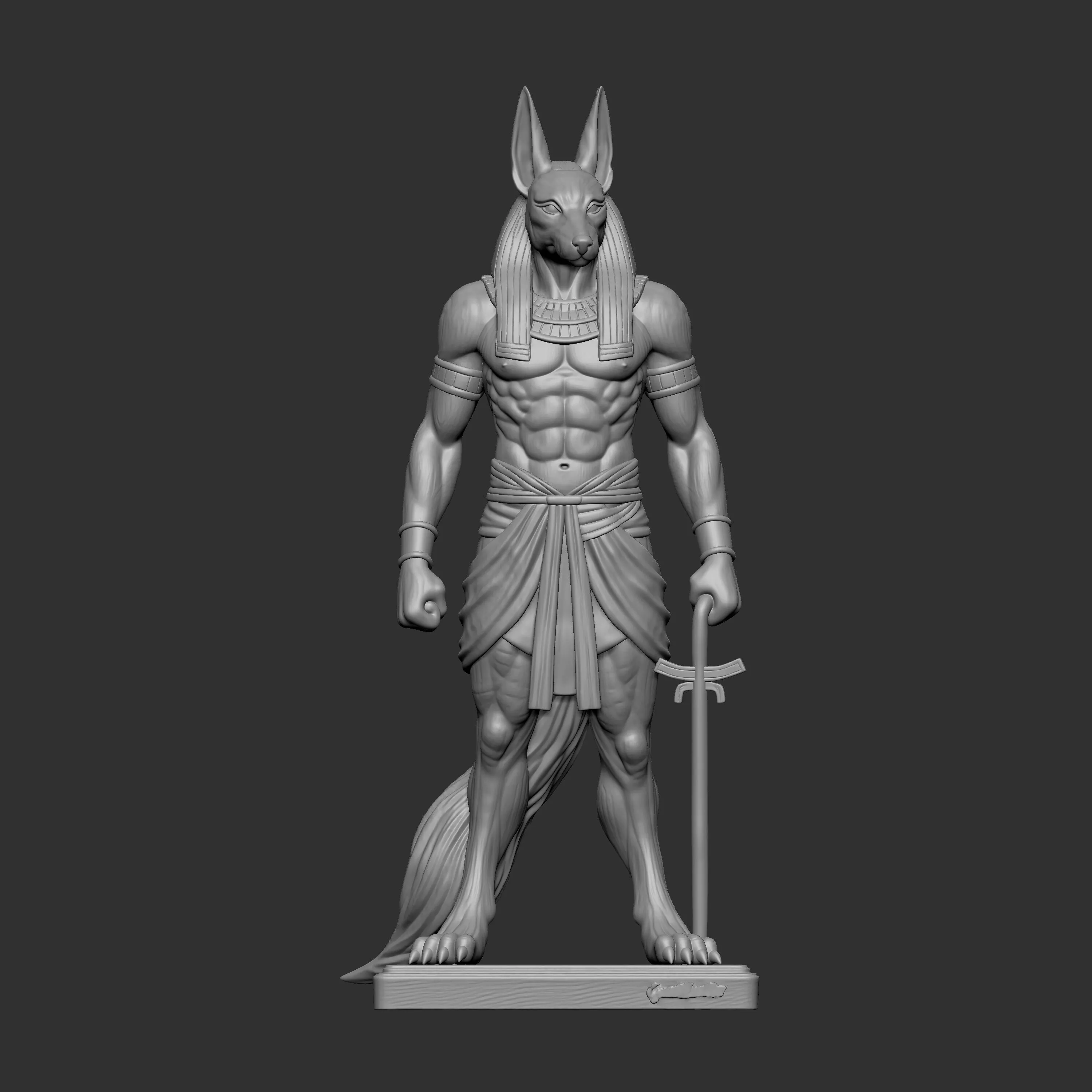 3D digital sculpture miniature of Anubis 3D print model