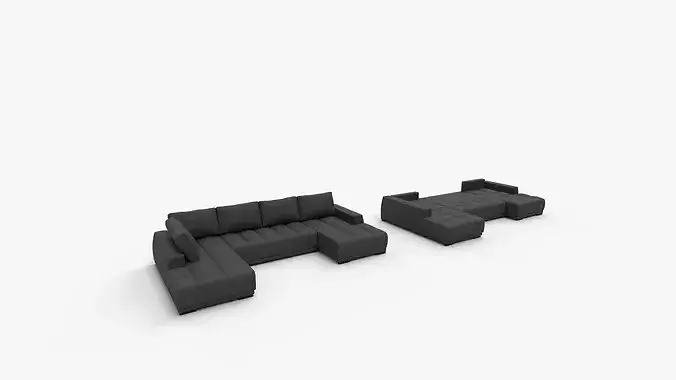 Beehive Shanghai Luxury U Shape Corner Sofa Bed Low-poly 3D model