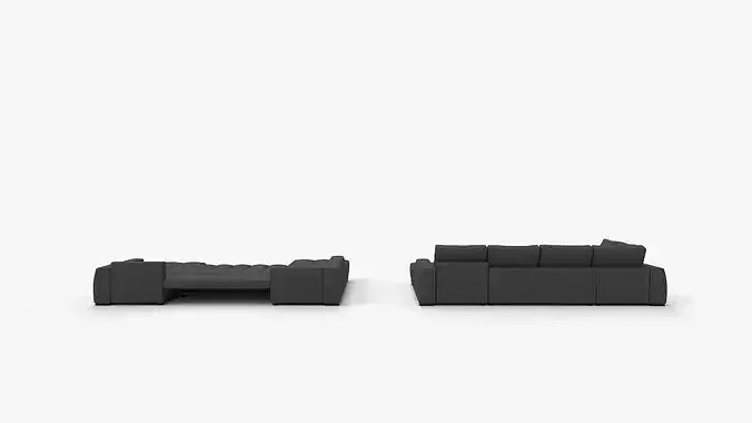Beehive Shanghai Luxury U Shape Corner Sofa Bed Low-poly 3D model 5