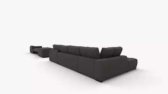 Beehive Shanghai Luxury U Shape Corner Sofa Bed Low-poly 3D model 4