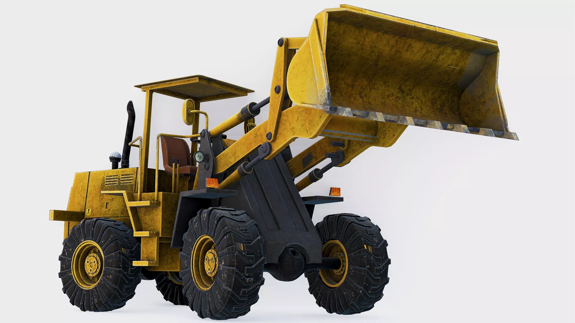 Low Poly Wheel Loader Game Ready PBR 3D Model Low-poly 3D model