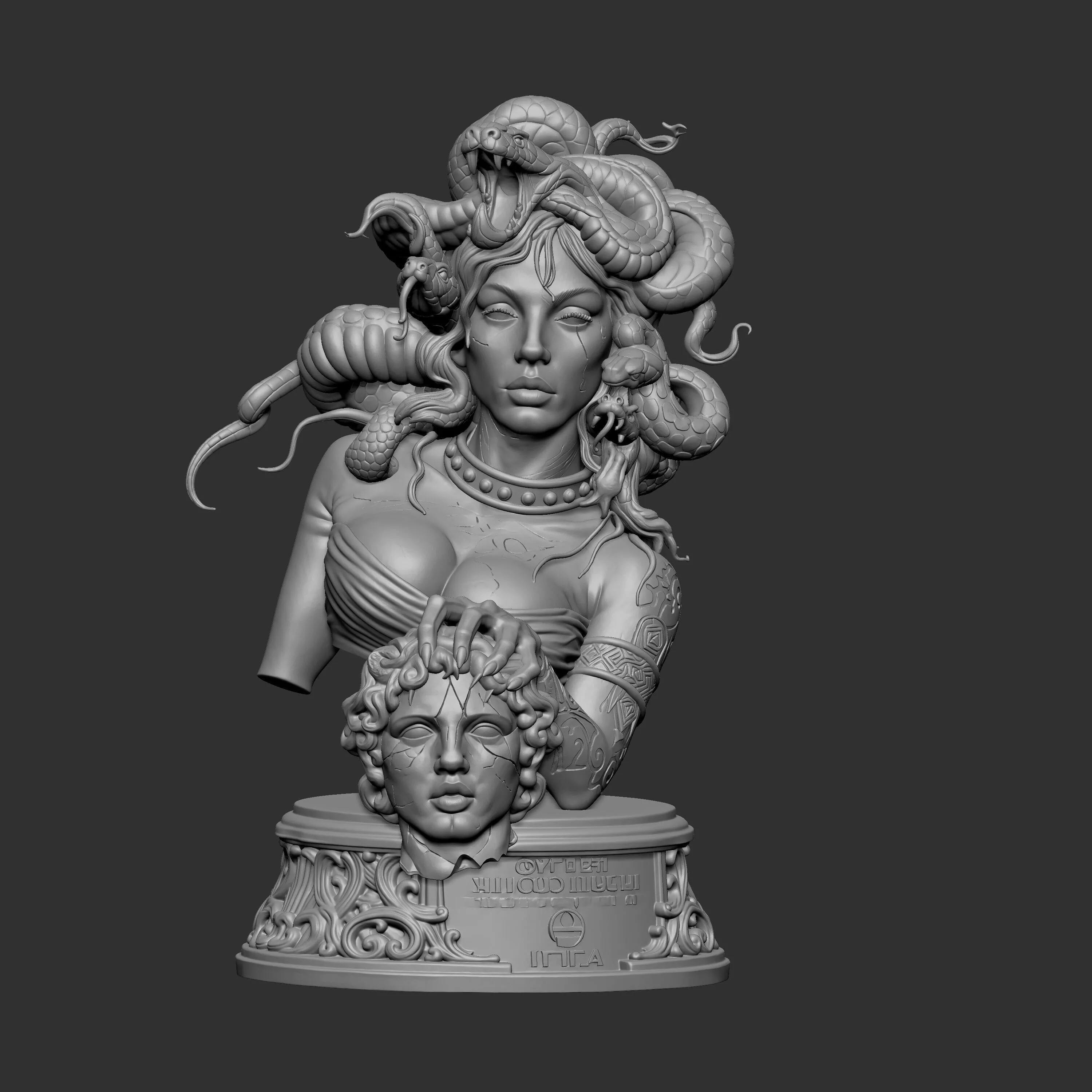 bust of the mythical Gorgon Medusa 3D print model