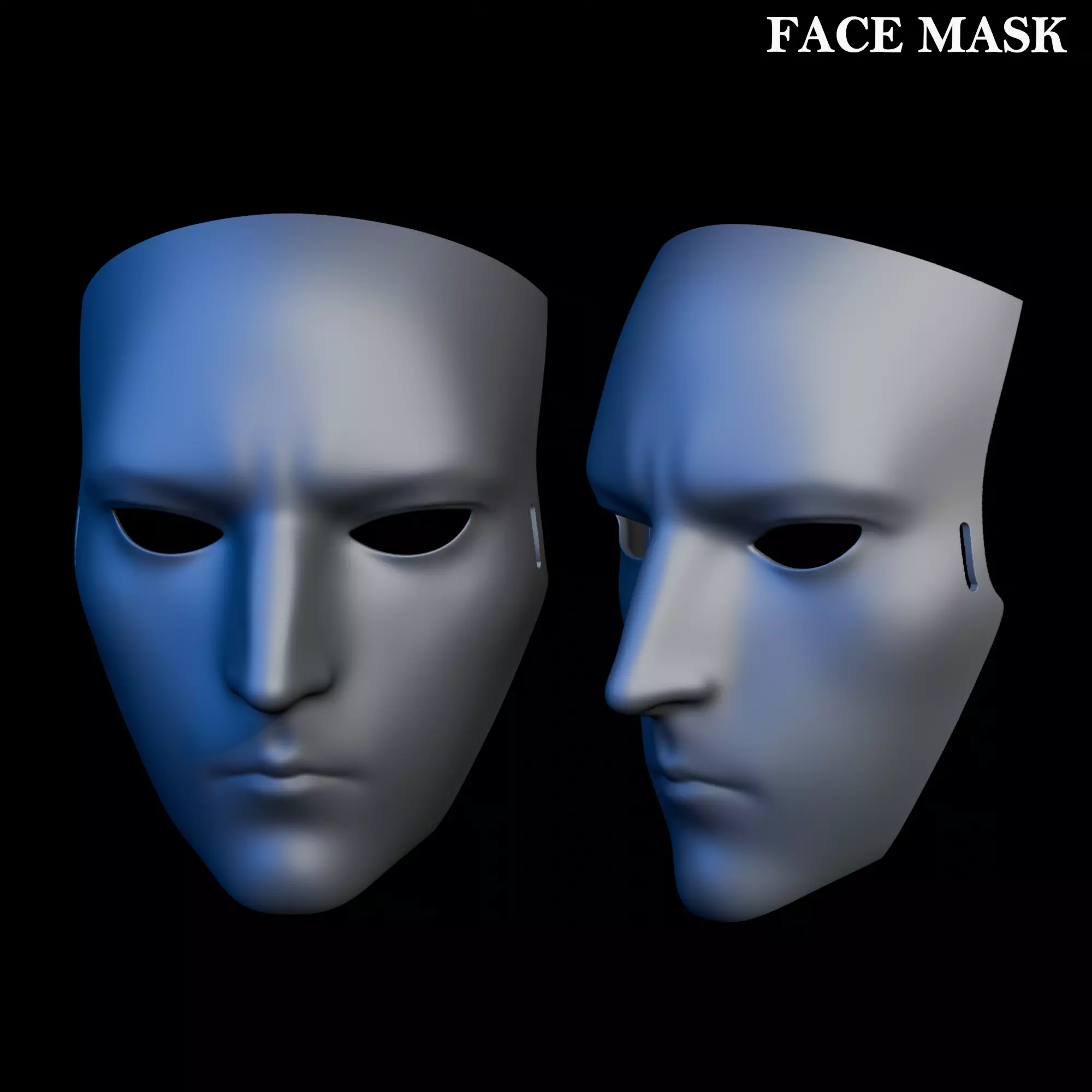 Face Mask Blank Human Mask 3D Printable STL for Cosplay Costume 3D print model